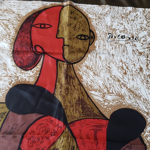 Picasso Accessories - Incredible Vintage Large Picasso Silk Scarve